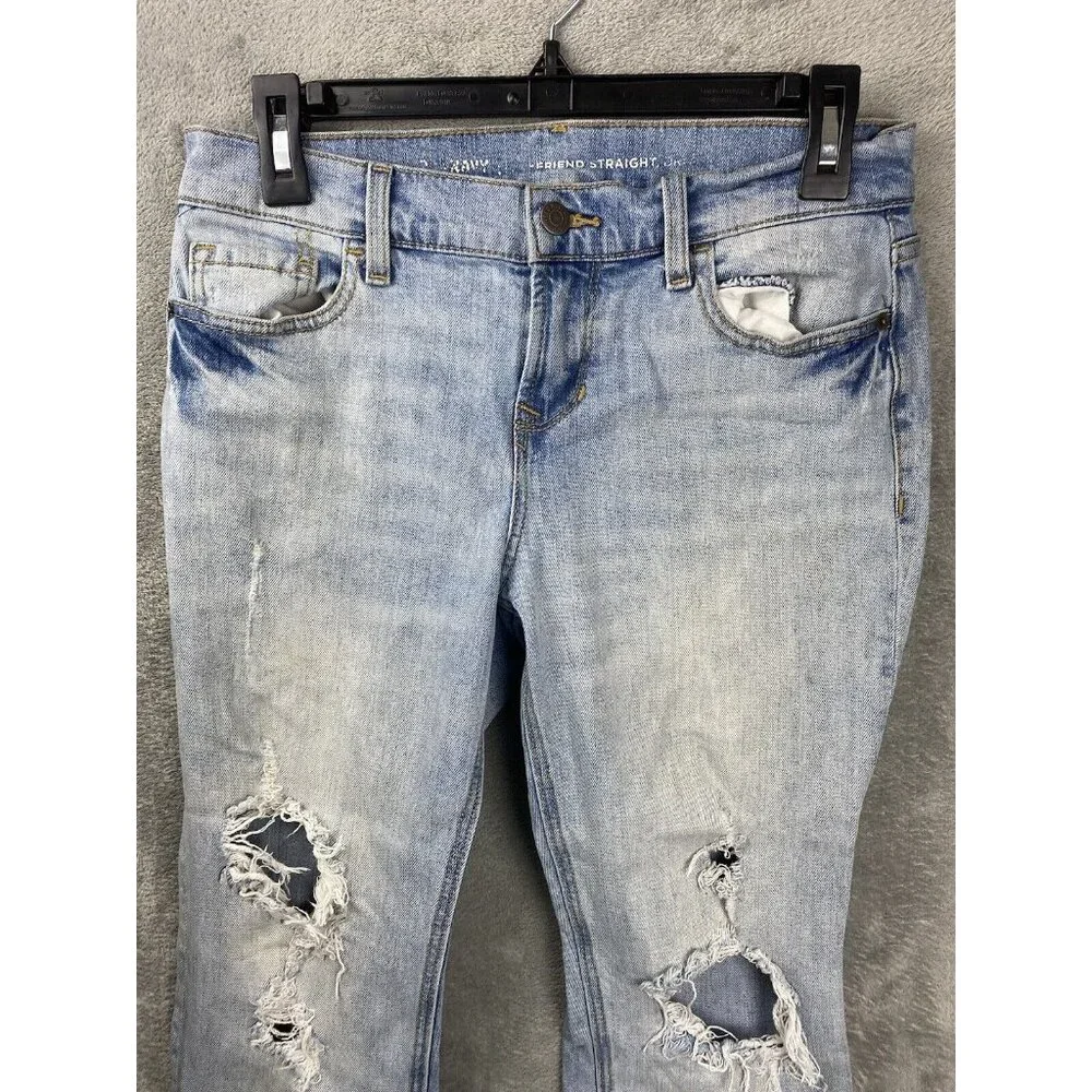 Old Navy Womens 2 Boyfriend Straight Blue Jeans - Picture 2 of 8